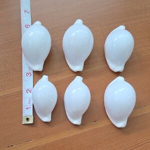 Set of (6) White Ceramic Shells